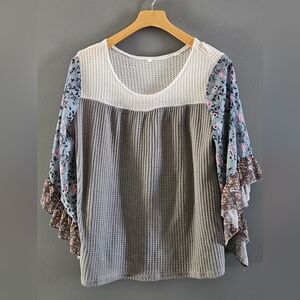 Floral Sleeve Women's Top
